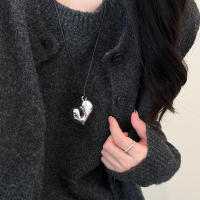 Collar Retro para mujer, nuevo nicho coreano, cadena de suéter, moda, otoño e invierno, versátil, collar de sentido premium - details 34