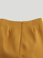 TRAFZA, minifaldas ajustadas de verano para mujer, faldas lisas de cintura alta con lazo decorado, faldas con cremallera, Falda corta de nueva moda para mujer - details 4