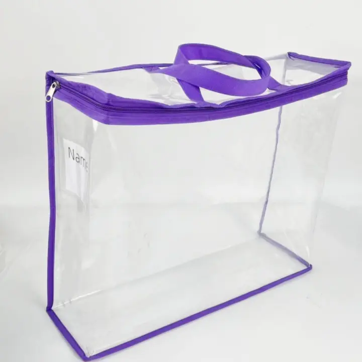 Bolsa de almacenamiento de ropa transparente de PVC con cremallera, bolsa organizadora de sábanas impermeable, a prueba de polvo, gran capacidad, bolsa de mano transparente para gimnasio - 1