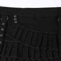BUNO-minifaldas irregulares con volantes estéticos góticos para mujer, ropa de calle Fairycore, faldas vaqueras de tiro bajo Y2K Dark Academia 2025 - details 6
