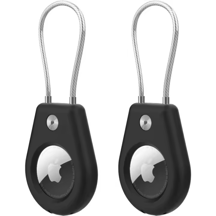 Funda AirTag con llavero, Compatible con Apple AirTag, segura con cable para llaves, equipaje, mascotas - 1