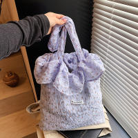 2025 nueva malla bolso de hombro hada viento hoja de loto borde bolso femenino gasa bolso de mano - details 16