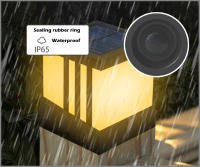 Luz de Poste Solar Moderna RXUNS Lámpara de Columna de Patio Impermeable IP65 Brillo de 300lm - details 11
