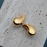 Pendientes de Acero Grueso en Forma de Gota Dorada Gótico Nífo para Mujeres Acero Inoxidable Oro - details 4