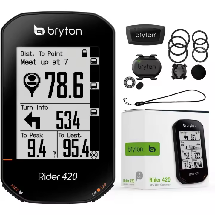 Bryton Rider 420 Ciclocomputador GPS Inalámbrico para Bicicleta con Pantalla LCD de 2,3 Pulgadas. Compatible con radar de bicicleta, 35 horas de duración de la batería - 1