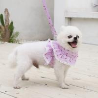 Conjunto de Correa de arnés para Mascotas Ajustable con Encaje Floral Ropa de Perro Linda para Cachorros Accesorios de Arnés para Perros - details 29