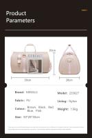 Ropa impermeable del fin de semana del viaje de los hombres de los deportes, bolso del equipaje del cuero de la PU, bolso de noche de las mujeres - details 10