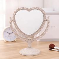Espejo de maquillaje de escritorio con forma de corazón, tocador portátil de doble cara, cosmético compacto para mujeres - details 11