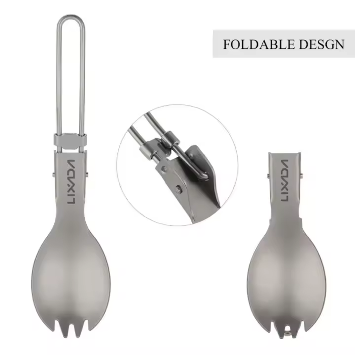 Taza de titanio ultraligera con utensilios de cocina plegables, camping villa, senderismo, picnic, lixiviación, 300ml/350ml/550ml/650ml/750ml - 1