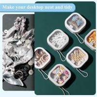 Organizador portátil de lazos para el pelo, contenedores de almacenamiento de accesorios para el cabello, soporte apilable para corbatas, alfiler, hisopo de algodón, 4 piezas - details 4