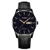 Hombre impermeable doble calendario tendencia cielo estrellado no mecánico reloj de cuarzo - details 2