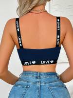 EasyFave Sujetador de punto con forma de corazón y letras para mujer - details 31
