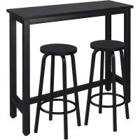 Conjunto de Mesa de Bar y Taburete Muebles de Cocina de Metal MDF Estilo Bistro Tamaño 120x40x100cm - details 1