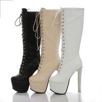 Botas largas de moda para mujer, con tiras cruzadas, tacones altos, tacones delgados, botas de moda para mujer, otoño e invierno, 2025 - details 8