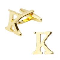 Gemelos de latón pulido a mano para hombre, joyería de alta calidad, chapado en oro, A-Z, 26 letras, moderno, nuevo - details 11