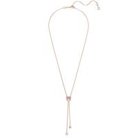 Swarosk chapado en oro rosa pavé CZ colgante de piedra cristal rosa Y collar de cadena regalo de joyería para mujer ﻿ - details 1