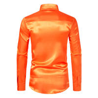Camisa de vestir de satén de lujo para hombre, esmoquin liso de seda a la moda, informal, para boda, fiesta, graduación y oficina - details 17