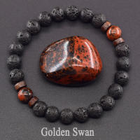 Pulsera de piedra de Lava para hombre, cuentas de piedra lunar de labradorita Natural, pulsera de Buda tibetano, pulsera difusora de aceite de Chakra, joyería para hombre - details 22