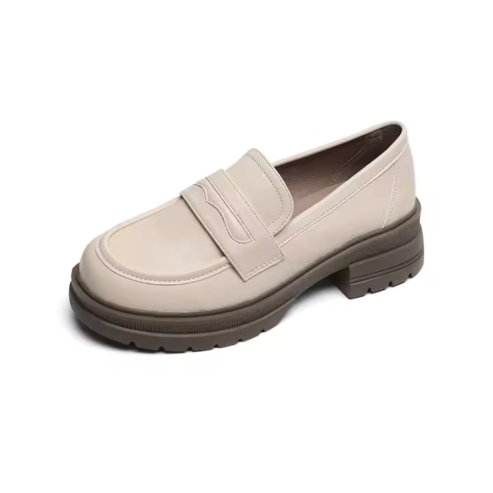Mocasines de Suela Gruesa para Mujer Zapatos de Cuero Retro de Primavera 2025 - 1