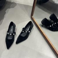 Diseño de nicho zapatos individuales franceses zapatos de mujer nuevo temperamento de diamantes de imitación tacón puntiagudo zapatos Mary Jane - details 2