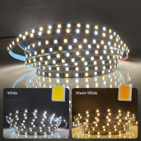Tira de luces LED CCT, 5M, 2835, 5mm, 8mm, cc 5V, WW, CW, temperatura de Color, cinta Flexible ajustable, Fita - details 5