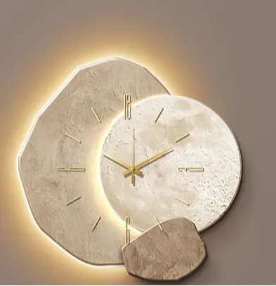 Reloj de pared con Piedra para correr restaurante, reloj de pared, salón silencioso, hogar - 1