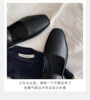 Suela blanda de cuero suave con hebilla de una palabra y zapatos planos de boca poco profunda, zapatos de cuero pequeños para dama. - details 10