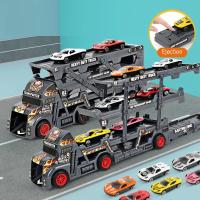 Juego de coches de juguete 6 en 1, remolque de camión grande de 3 capas, remolque de eyección plegable, camión para niños, colección de juguetes para niños, regalo de Navidad - details 6