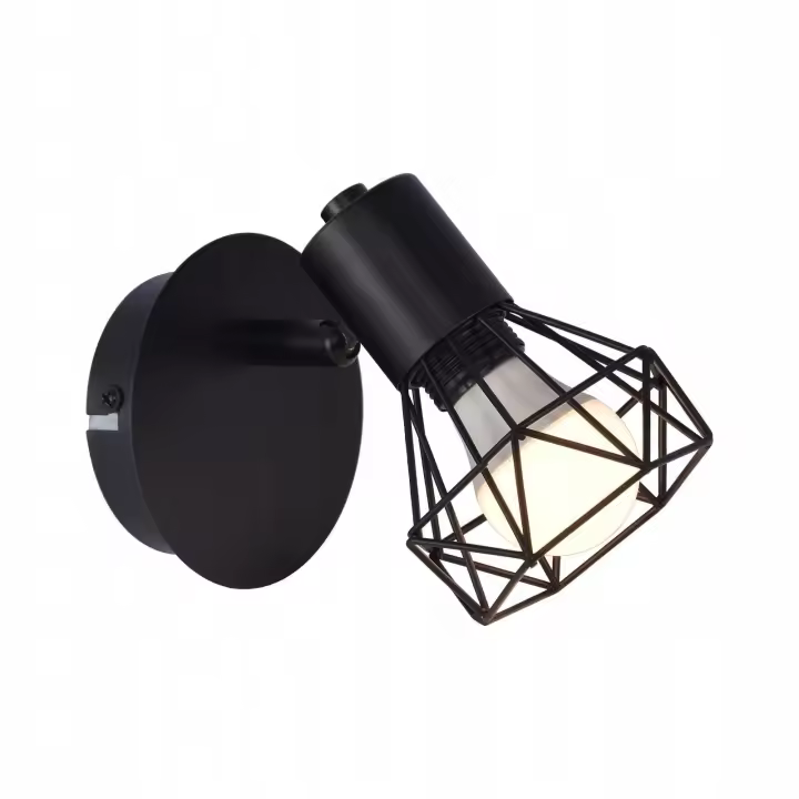 CBJKTX Focos de pared negros Focos de pared retro - E14 Lámpara de pared vintage ajustable 1 llama 350 ° 40W - 1