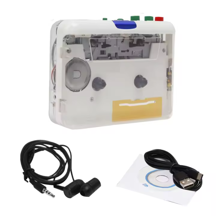 Reproductor de Cassette Walkman MP3/CD, convertidor de cinta USB inverso automático, micrófono incorporado - 1