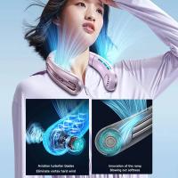 Mini ventilador portátil para colgar en el cuello, con pantalla digital, sin aspas, recargable por USB - details 7
