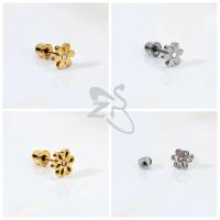 ZS-pendientes de tuerca de acero inoxidable para niños y mujeres, joyería de Piercing de hélice de cartílago, flor linda, mariposa, 1 pieza, 20G - details 11