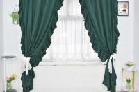 Cortinas de Estilo Princesa Nórdica con Flecos Decorativas en Color Sólido para Sala de Estar Dormitorio Material de Poliéster 100% Tema Romántico Cortinas Lavables de Largo 260cm y Más - details 24