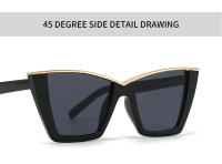 Toyear-gafas de sol estilo ojo de gato para mujer, de estilo Vintage lentes de sol, de marca de lujo, de diseñador, Punk, a la moda, Sexy - details 2