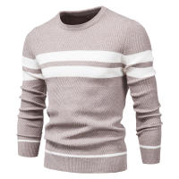 Nueva Suéter De Otoño Para Hombre Con Cuello Redondo Y Mangas Largas Patchwork Caliente Y Delgado Moda Casual Ropa De Hombre - details 7