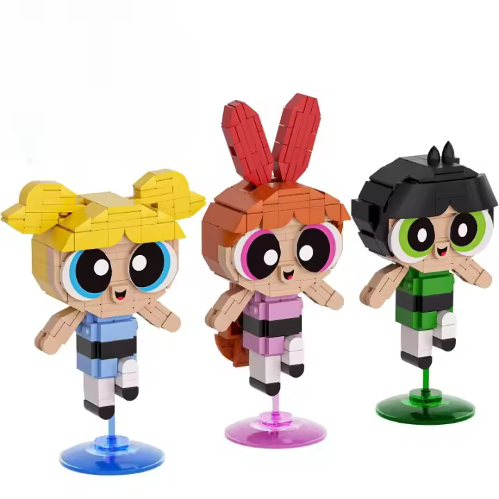 Juego de construcción, juguete de construcción de niña policial Puff, juguete modelo de personaje animado 3 en 1, adecuado para niños y niñas como Navidad u otros (464PCS) - 1