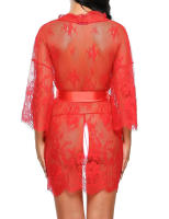 Camisón transparente con cuello en V para mujer, lencería Sexy porno, picardías de encaje, ropa de dormir erótica, bata, Tanga, disfraz - details 20