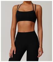 Sujetador de Yoga suave con espalda de belleza para mujer, entrenamiento de gimnasio, deportes de secado rápido, Top elástico con doble hombro y cuello, ropa interior para correr y Fitness al aire libre - details 25