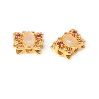 Pulseras de Abalorios Nepalaesas Estilo Vintage de Metal Dorado Mate 5PCS Accesorios de Joyería DIY - details 8