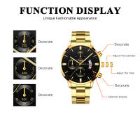 Reloj de acero inoxidable Reloj de pulsera de cuarzo con calendario de lujo - details 1