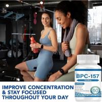 BPC 157 cápsulas de péptido, alta potencia - BPC-157 para recuperación muscular y de entrenamiento para una recuperación más rápida, compuesto protector sin gluten y sin OGM, 1000 mcg (60 piezas/botella) - details 0