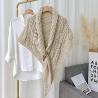 Capa de Poncho frontal abierta para mujer, bufanda de invierno, chal, capa de Poncho - details 6