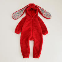 Cute Baby Cartoon Romper Warm Fleece One-piece Overall Autumn Winter Toddler Outwear Jumpsuits - details 4