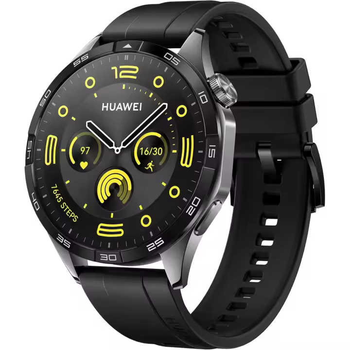 Caliente HUAWEI Watch GT 4 B19F 46mm Bluetooth Smartwatch 1.43 "Pantalla AMOLED Correa de fluoroelastómero - Negro - 1