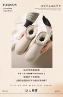 Zapatos de algodón para mujer, botas de nieve, zapatos informales, zapatos de alta calidad con terciopelo, botas cortas cálidas, botas desnudas de suela gruesa de un solo paso, novedad de 2024 - details 2
