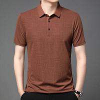 Polo de manga corta informal de negocios de verano 2025 con nuevo estampado para hombres, camiseta de manga corta cómoda y transpirable con estilo para el verano - details 14