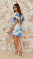 Vestido de manga corta con cuello en V, estampado, estilo veraniego para mujer - details 7