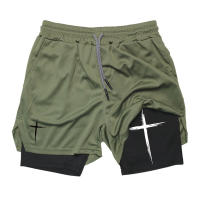 Pantalones Cortos de Rendimiento 2 en 1 para Hombres Shorts de Gimnasio con Bolsillo para Teléfono - details 4