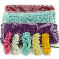 Mini ramo de rosas artificiales de papel para álbum de recortes, decoración de fiesta de boda, flores artificiales baratas, 144 cm, lote de 1,5 unidades - details 0