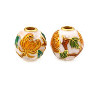 Pulseras de Abalorios de Dáfodil de Brasso con Pintura de Aceite 4PCS Accesorios de Joyería DIY Hechos en China - details 5